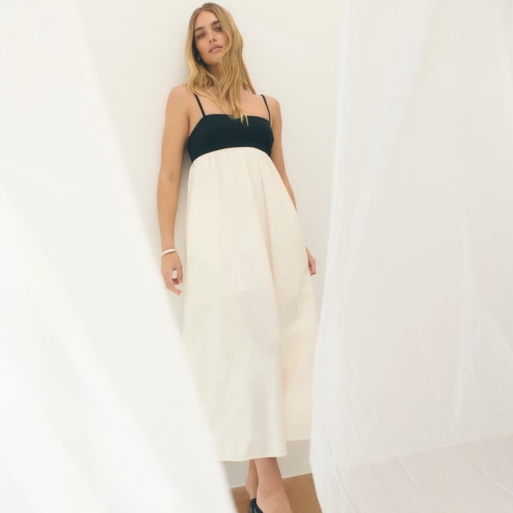 Abercrombie & Fitch Tie Back Babydoll Maxi Dress - Picture 3 of 11